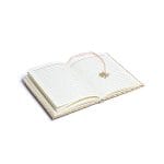 Notitieboek fluweel beige/goud met Bloem des Levens - 20 cm x 15 cm - Afbeelding 2