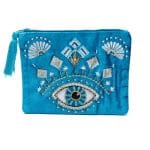Etui fluweel blauw met Alziend Oog -  20 cm x 15 cm