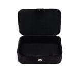 Sieraden / tarotdoos fluweel zwart met maanfasen - 11 cm x 15.5 cm x 5 cm - Afbeelding 2