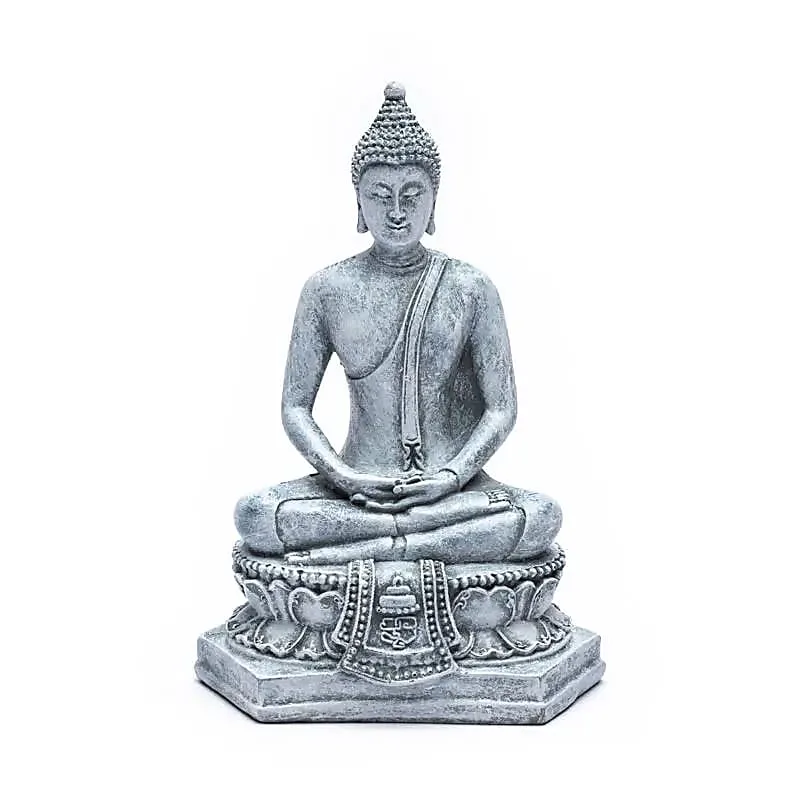 Meditatie boeddha Thailand grijs -  13 cm x 8 cm x 18 cm - Afbeelding 6