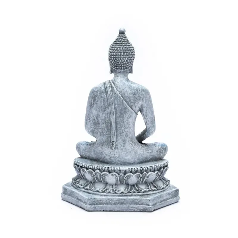 Meditatie boeddha Thailand grijs -  13 cm x 8 cm x 18 cm - Afbeelding 3