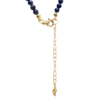 Verstelbare halsketting lapis lazuli met maan hanger - ±37 cm - Afbeelding 2