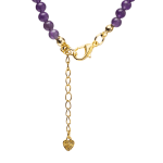 Verstelbare halsketting amethist met zon hanger -  ±37 cm - Afbeelding 2