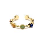 Open ring met 7 chakra-stenen - ±2 cm