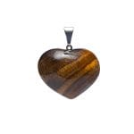 Tijgeroog edelsteenhanger hartvorm -  ±2-3 cm