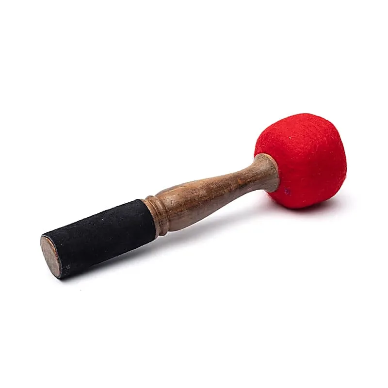 Dubbelzijdige klankschaal klopper met aanstrijkhout- ±24 cm x Ø 7,5 cm - Afbeelding 2