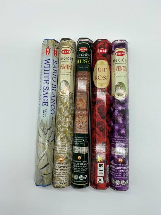 550x733 HEM –Jasmijn – Musk – White Sage– Rode roos – Lavendel - incl. wierookplankje - Afbeelding 1