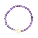 Armband amethist elastisch met ster bedel - Afbeelding 2