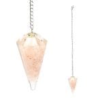 Orgoniet pendel rozenkwarts facet geslepen - 27 cm