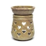 Olieverdamper hartjes zeepsteen -  10 cm x 7.5 cm