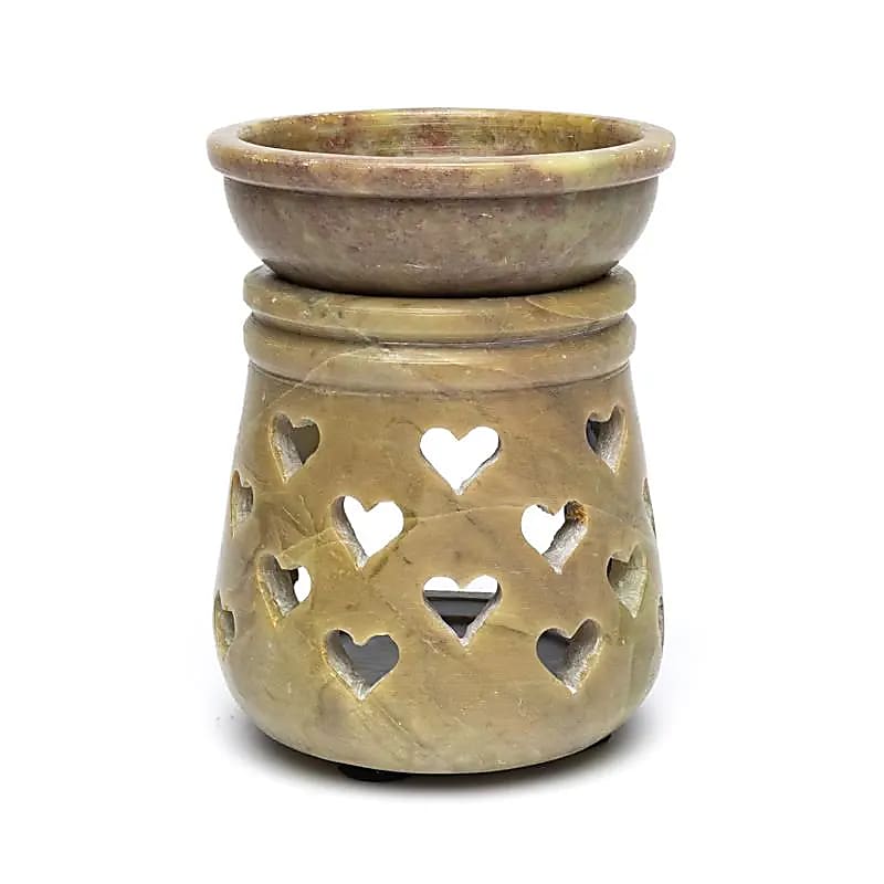 73036 Olieverdamper hartjes zeepsteen - 10 cm x 7.5 cm - Afbeelding 1