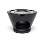 Wierookbrander zeepsteen zwart Bloem des Levens met zeef - 7 cm x 13 cm - Afbeelding 2