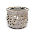 Wierookbrander en olieverdamper sterren en maantjes zeepsteen - 14 cm - Afbeelding 2