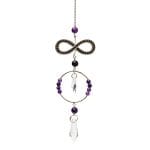 Suncatcher infinity met amethist en kristal - ± 31 cm