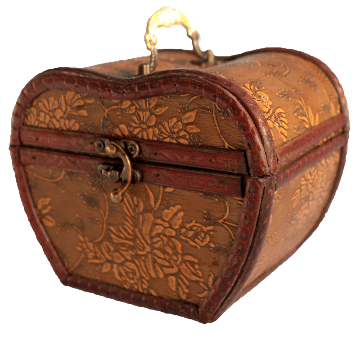 1920's Stijl Doos - Appelvorm - Bloem Motief - 12 cm x 11 cm x 16 cm - Afbeelding 3