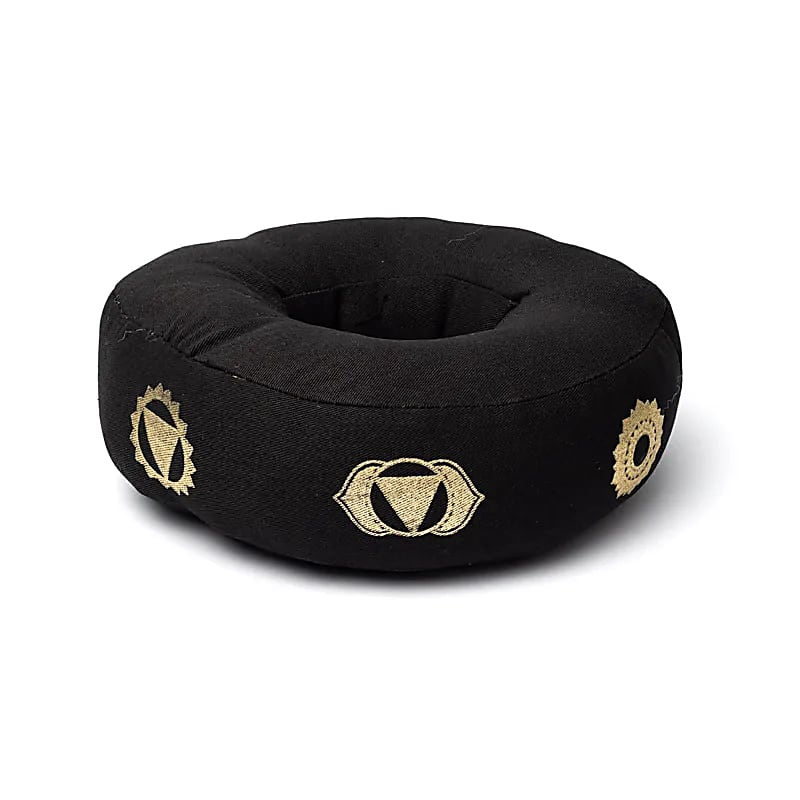 8346_8346-2 Klankschaalkussen 7 chakra’s zwart L - 21 cm x 7.5 cm - Afbeelding 1